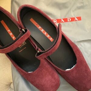 PRADA VINTAGE LINEA ROSA SUEDE MARY JANES